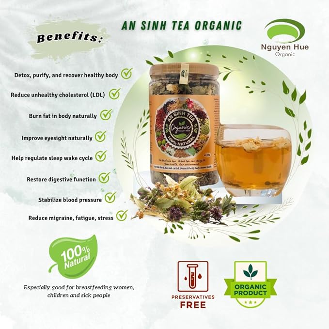 An Sinh Tea Herbal Tea Variety Pack - Liver Detox Tea - Sleep Tea For Bedtime - 60 cups - Non Caffeinated Relax Reduce Cholesterol Migraine Fatigue Stress Promoting Sleep