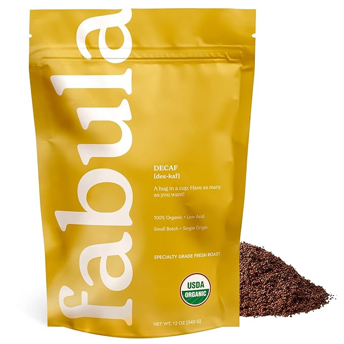 Fabula Organic Coffee Freshly Grounded - Medium and Decaf Medium - 2 Bag Bundle