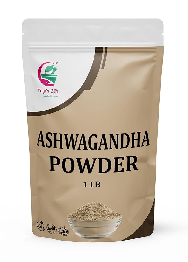 Ashwagandha Powder 1 LB 100% Natural &amp Pure Ashwagandha Root Powder Finely Grounded for Teas Smoothies &amp Recipes Resealable Bag for Freshness - By Yogi’s Gift®