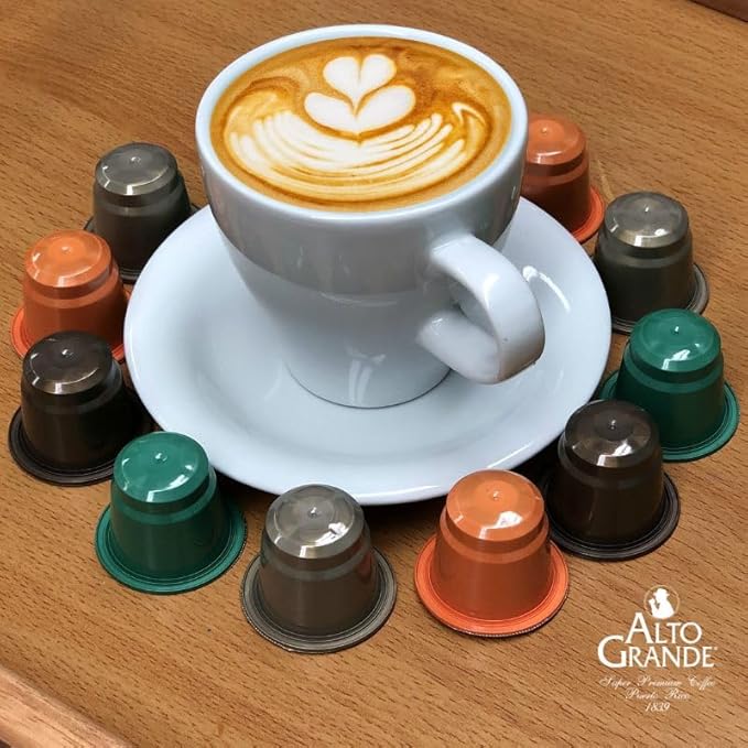 Alto Grande Super Premium Arabica Coffee - Grand Lares Dark Roast - Single Serve Espresso Capsules for Nespresso Machines 60 Count