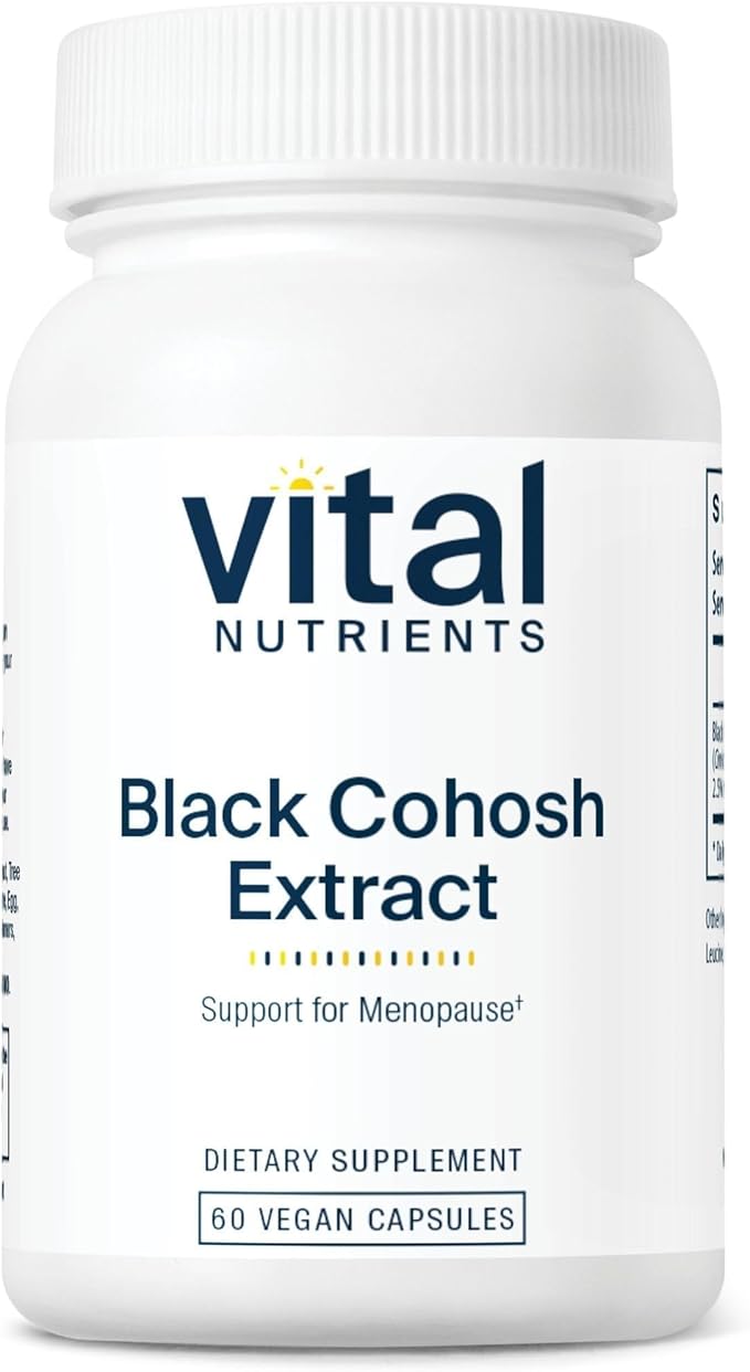 Vital Nutrients Black Cohosh Extract 250mg- Vegan Supplement for Women’s Menopause Hormonal Balance and PMS Support* - Gluten Dairy and Soy Free - Non-GMO - 60 Capsules