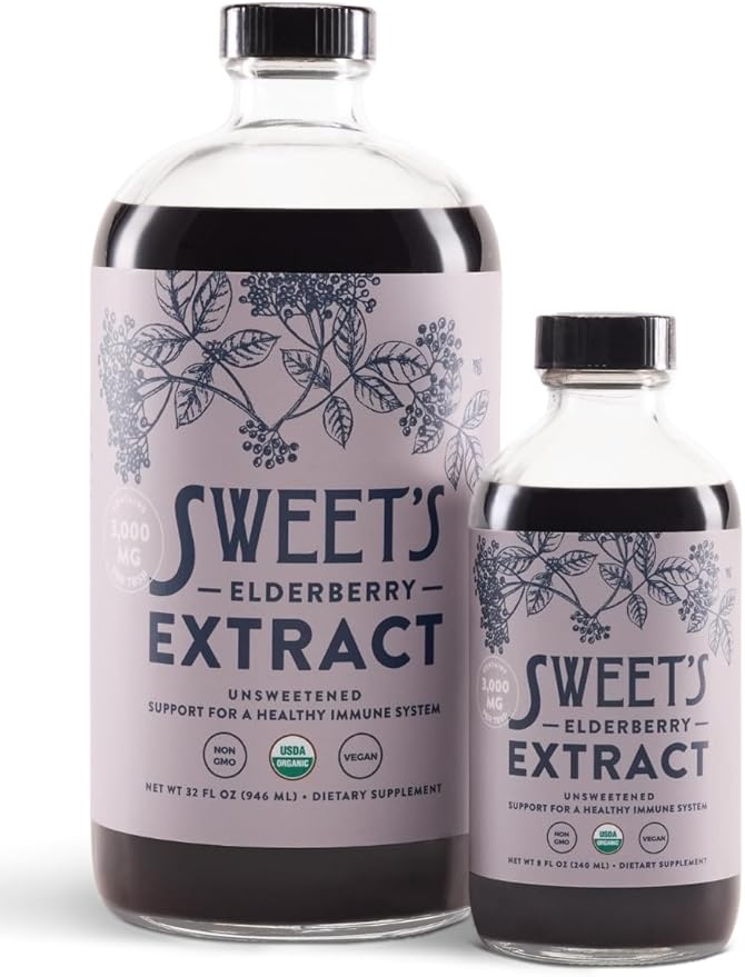 Organic Elderberry Extract | Unsweetened Elderberry Immune Support | Vegan | Keto and Diabetic Friendly | 8 fl oz Bottle | Alcohol-Free | Certified USDA Organic