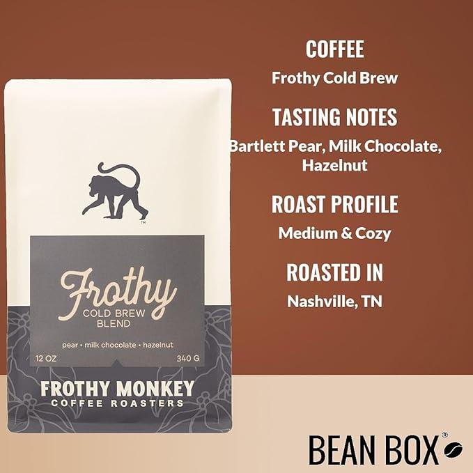 Frothy Cold Brew - Roasted by Frothy Monkey Coffee Roasters - Whole Bean Coffee - 5 Pound Bag