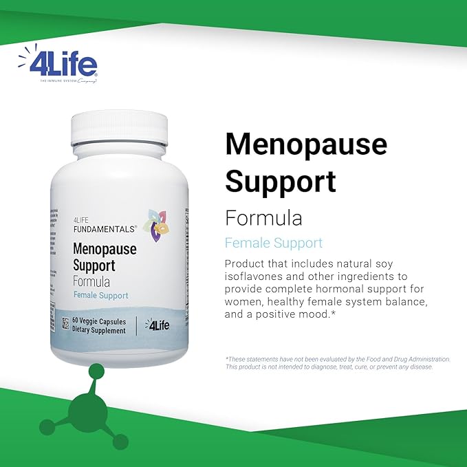 4Life - BioGenistein Ultra - Menopause Support Formula - Soy Isoflavones Black Cohosh &amp Chaste Tree with Quercetin &amp Turmeric - 60 Veggie Capsules