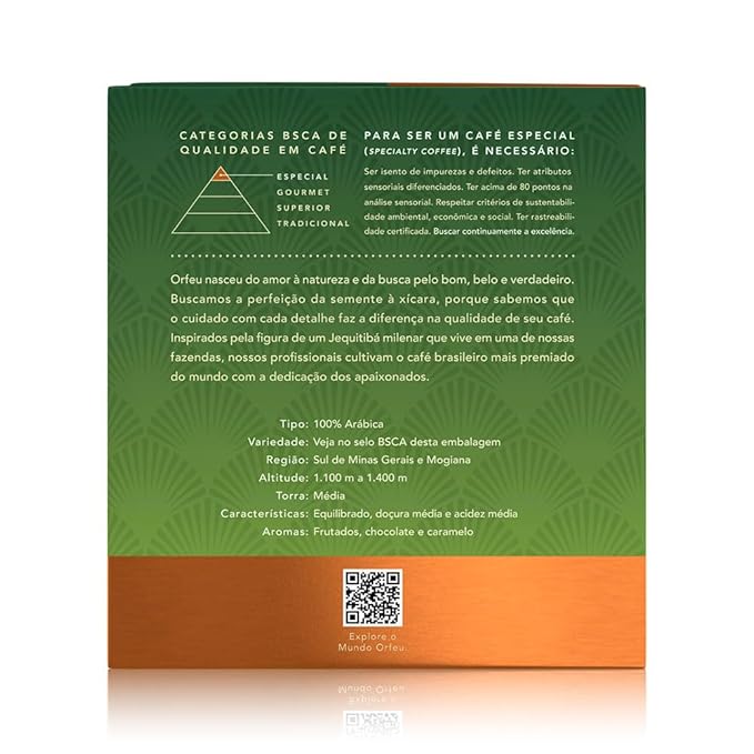 ORFEU - Specialty Coffee Classic - Drip Sachet - Arabica Medium Roast with Notes of Floral Fruity &amp Caramel - Velvety Smooth Body - 10 Units (3.52oz/100g)