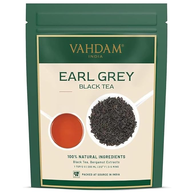 VAHDAM Earl Grey Tea Loose Leaf 170+ Cups (340g/12oz) Citrusy &amp Delicious Black Tea blended with 100% Natural Oil of Bergamot | Brew Hot/Iced Tea