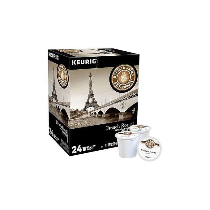 Barista Prima Coffeehouse Coffee Keurig K-Cups French Roast 24 Count (Packaging May Vary)