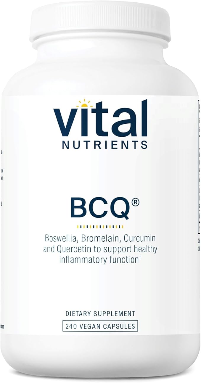 Vital Nutrients BCQ - Vegan Boswellia Bromelain Curcumin &amp Quercetin Supplement - Joint Support Supplement - Supports Sinus &amp Digestive Health - Gluten Dairy Soy Free - 240 Capsules