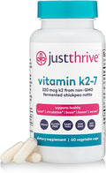 Just Thrive Vitamin K2-7 - Bone Brain and Heart Health K2 Vitamin Supplement 60 Capsules