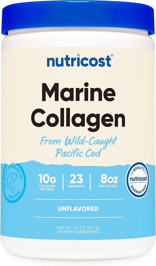 Nutricost Marine Collagen Powder Wild Caught Fish (8 oz) - 23 Servings 10 G Protein Per Serving Alaskan Wild-Caught