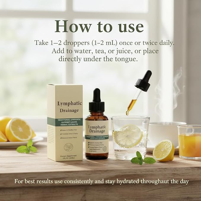 Lymphatic Drainage Drops1200mg Herbal BlendNatural Herbal BlendsSupport Overall VitalityVegan &amp Non-GMO2 fl oz
