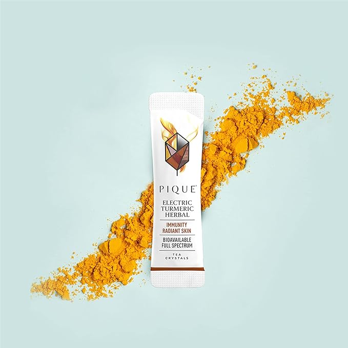 Pique Electric Turmeric - Supports Radiant Skin Healthy Immunity and Natural Inflammatory Response - 28ct Single Serve Sticks (Pack of 1)