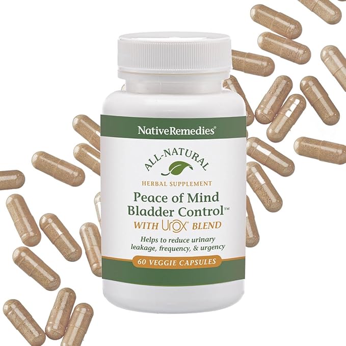 Native Remedies Bladder Control Supplements - Peace of Mind with Urox - Bladder Support for Women &amp Men for Overactive Bladders Health - Reduce Nighttime Urination - Non-GMO Vegan Capsules (60 Co