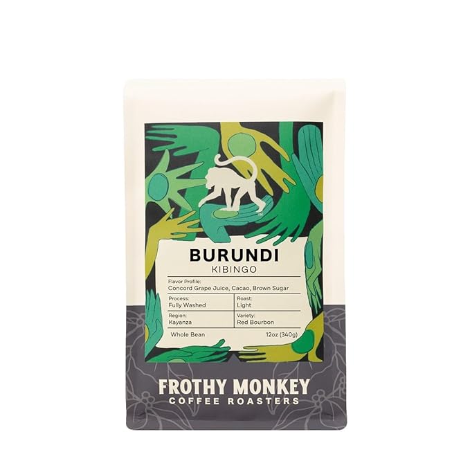 Burundi Kibingo - Roasted by Frothy Monkey Coffee Roasters - Whole Bean Coffee - 5 Pound Bag