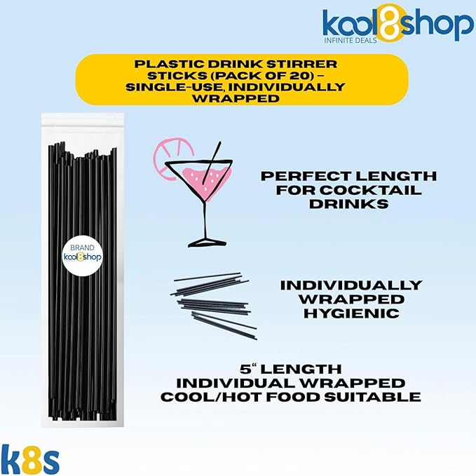 Fever-Tree Tonic Water Light Premium Mixer 5.07 fl oz Aluminum Cans 24 Pack + 20 Plastic Stirrer Sticks by KOOL8SHOP Infinite Deals