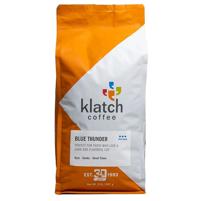 Klatch Coffee Blue Thunder Blend Dark Roast 2 Pounds Whole Bean