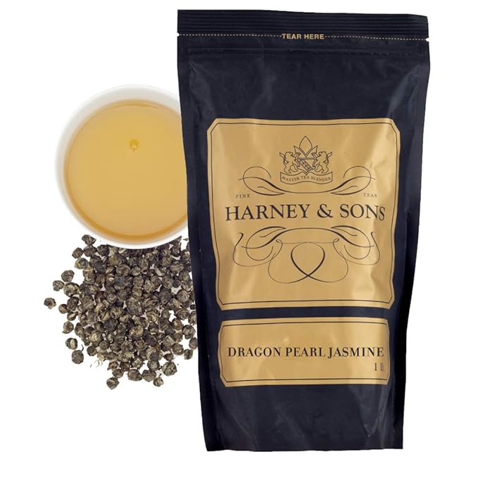 Harney &amp Sons Dragon Pearl oz Loose Leaf Green and White Tea Jasmine 16 Ounce