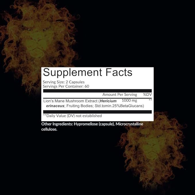 Intelligent Labs Lion’s Mane Mushroom Capsules Extracted from The Fruiting Bodies of Hericium Erinaceus Minimum 25% Beta Glucans No Grain Fillers 2-Month Supply