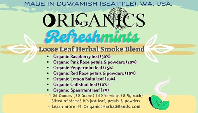 Refreshmints (1.06OZ/30g Loose-Leaf) Herbal Smokes Blend | 60 Servings