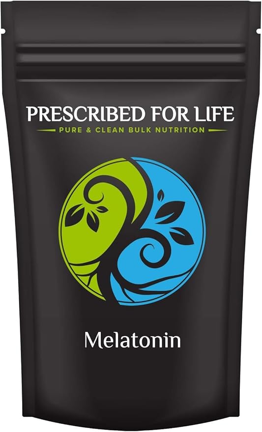 Prescribed For Life Melatonin Powder Natural Melatonin for Adults Rich in Antioxidants Gluten Free Vegan Non GMO Kosher No Fillers (1oz / 28g)