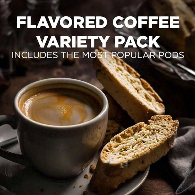 Maud's Flavored Coffee Pods Variety Pack 40 ct 9 Assorted Flavors Medium Roast Flavored Coffee in Single Serve Pods – 100% Arabica Beans Compatible with Keurig K Cups Maker