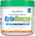 ALLMAX Naturals CytoGreens Super Greens Powder Premium Green Superfood with Greens Superfoods Prebiotic &amp Enzymes Daily Greens Supplement Orange Vanilla - 315g 30 Servings