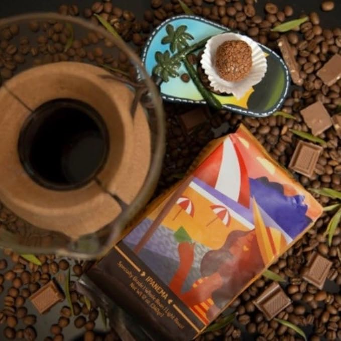 Brazilian Gold Coffee Ipanema Gourmet Caramel &amp Chocolate Low Acidity 100% Arabica Medium Roast Ground 12 oz