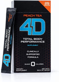 4D - Peach Tea 25 Unit - Electrolytes Aminos Vitamins &amp Energy Powder Packets - Zero Calories &amp Sugars - Gluten Free Non-GMO Keto &amp Vegan Friendly