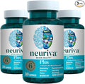 NEURIVA Plus Brain Supplement for Memory Focus &amp Concentration + Cognitive Function with Clinically Tested Nootropics Phosphatidylserine and Neurofactor VIT B6 &amp B12 30 Count Capsules (3 Pa