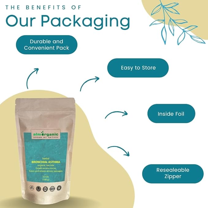 Herbal Tea for Breathing &amp Lung Wellness | Soothing Herbal Blend for Airway Comfort | Natural Loose Leaf Tea with Botanicals | Caffeine-Free | 100g (3.5oz)