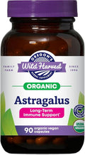Oregon's Wild Harvest Certified Organic Astragalus Capsules for Immunity Support 1125 MGS 90 Count
