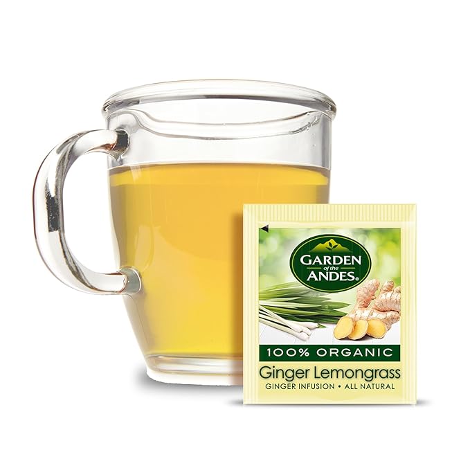 Garden of the Andes - Organic Ginger Lemongrass Tea - 20 Tea Bags/Box Pack of 6 (120 ct.) - Caffeine-Free Herbal Infusion - Supports Digestive Wellness &amp Calming Comfort