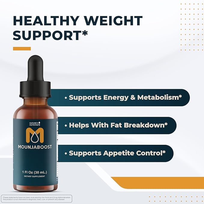 Mounjaboost – Natural Herbal &amp Plant-Based Supplement with 6 Exotic Nutrients &amp Botanicals – Made in USA GMP-Certified Non-GMO Easy-to-Take – 30 mL 6 Month Supply