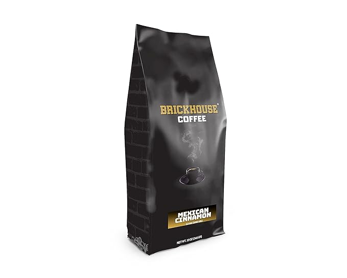 Brickhouse Mexican Cinnamon Flavored Ground Coffee – Spiced &amp Bold 100% Arabica 6-Pack (12oz Bags)