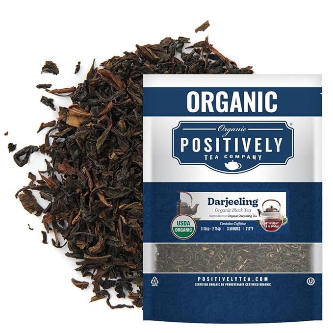 Organic Positively Tea Company Darjeeling Black Tea Loose Leaf 16 Ounce