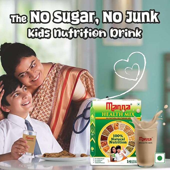 Manna Health Mix | 100% Natural Drink for Kids | 14 Natural Ingredients | Millets | Sathu Maavu | Porridge Mix | No Sugars &amp No Additives 907g / 2lb