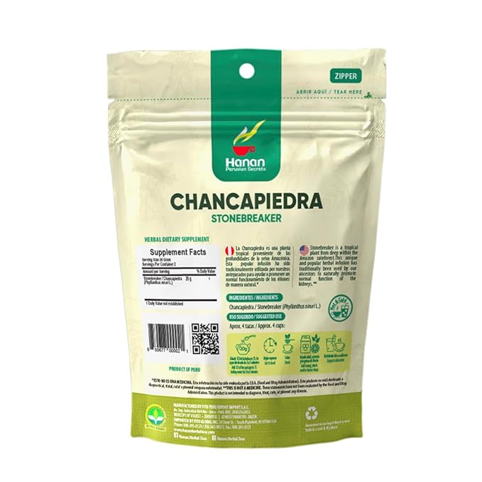 Hanan Peruvian Secrets Chancapiedra Herbal Tea | 100% Natural Stonebreaker | 1.41oz / 40g Loose Leaf Bag | Aids in Promoting Normal Kidney Function Naturally - 3 Pack