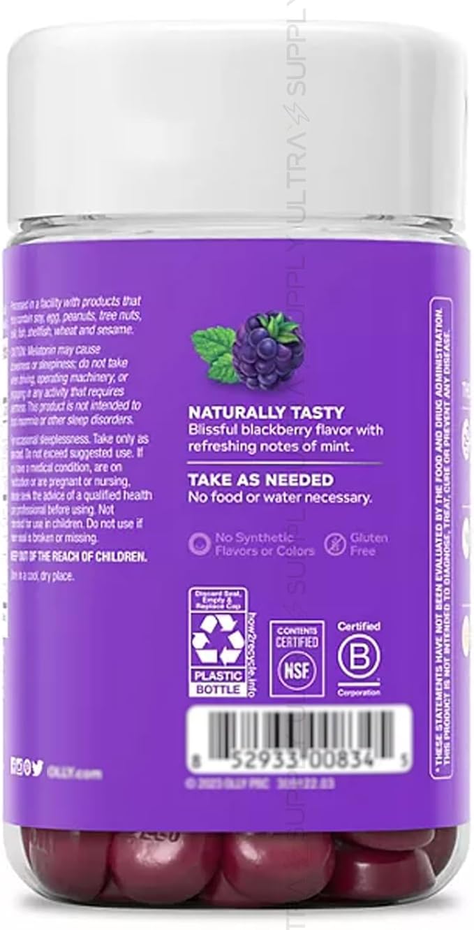 Melatonin Sleep Gummies with L-Theanine &amp Chamomile – Blk Berry Flavor Non-Habit Forming Gluten Free 110 Count
