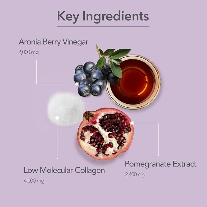 107 ARONIA Vinegar Low Molecular Collagen Jelly Stick Contains Vitamin Collagen Hyaluronic Acid Elastin Probiotics Korean Beauty Collagen Supports Inner Beauty 20g x 14 Pouches