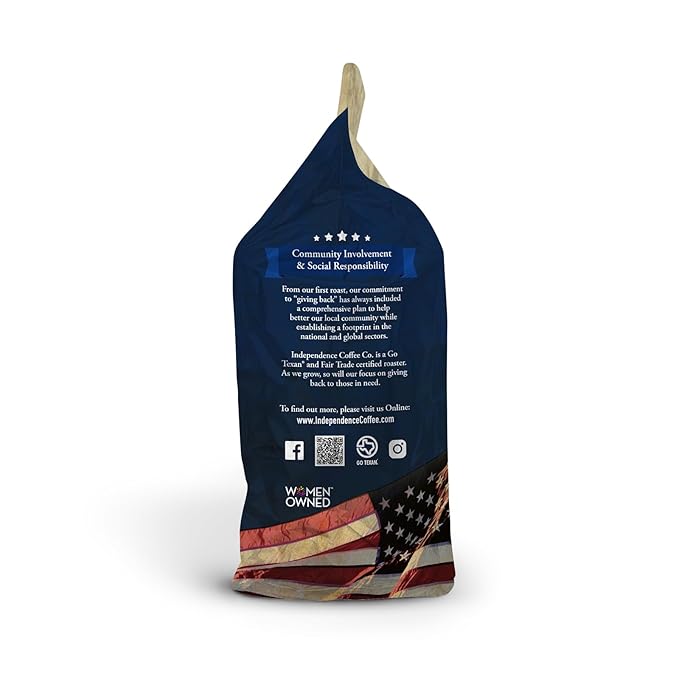 Independence Coffee Co. JackHammer Bold and Earthy Dark Roast Whole Bean Coffee 24 Ounce Bag (Packaging May Vary)