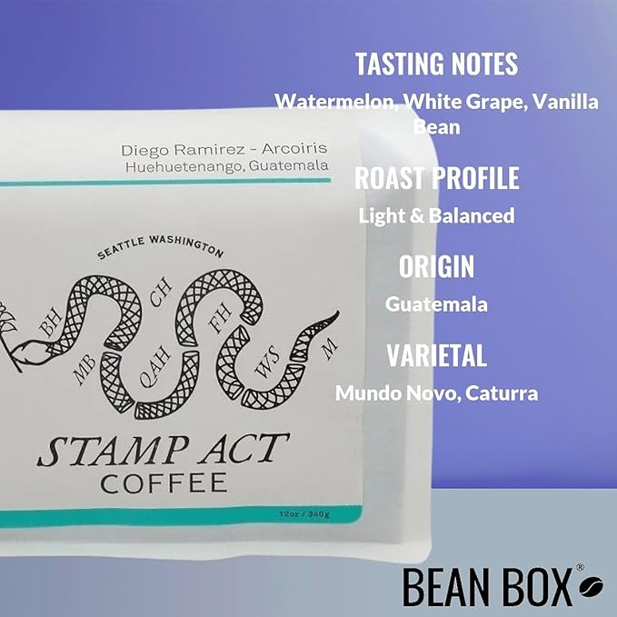Diego Ramirez Guatemala - Roasted by Stamp Act - Whole Bean Coffee - 12 Ounce Bag