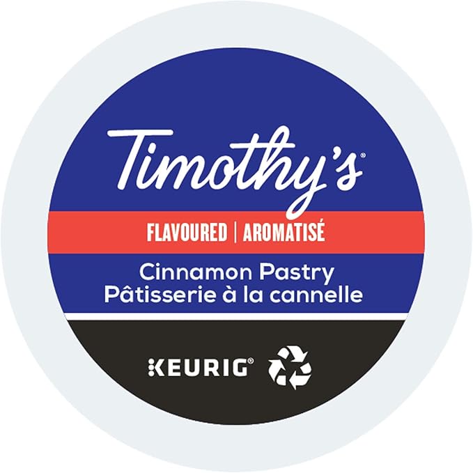 Timothy's Cinnamon Pastry Coffee Single-Serve Keurig K-Cup Pods Flavored Medium Roast Coffee 96 Count