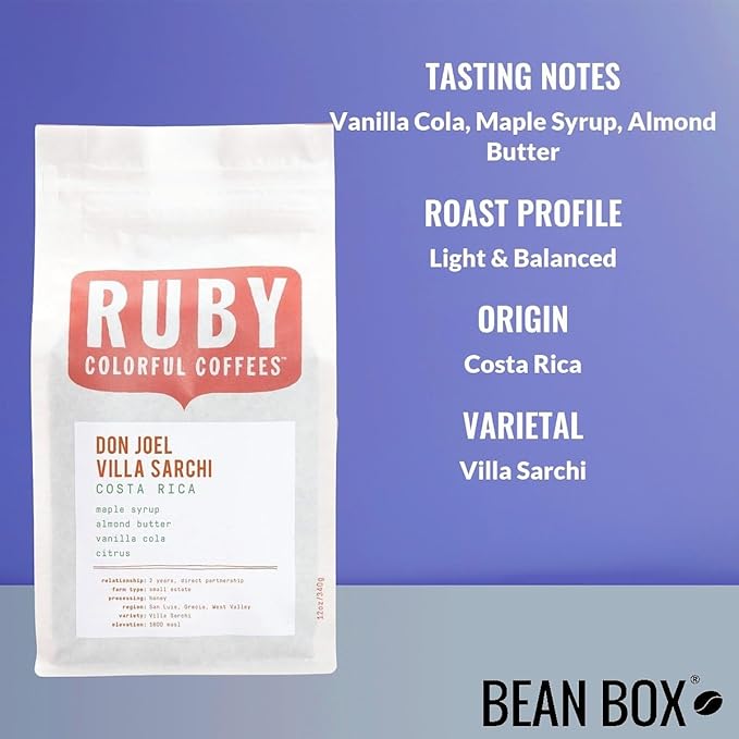 Bean Box Coffee Sampler - Roasted by Ruby 4-Pack Whole Bean Coffee Gourmet Coffee