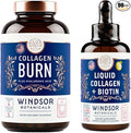 Thermogenic Multi Collagen Burn and Concentrated Liquid Collagen Enhanced Beauty and Health Support Bundle