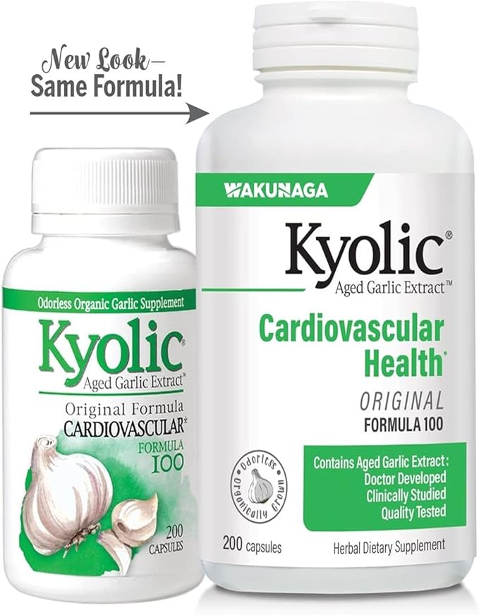 Kyolic Aged Garlic Extract Formula 100 Cardiovascular Health* 200 Capsules.