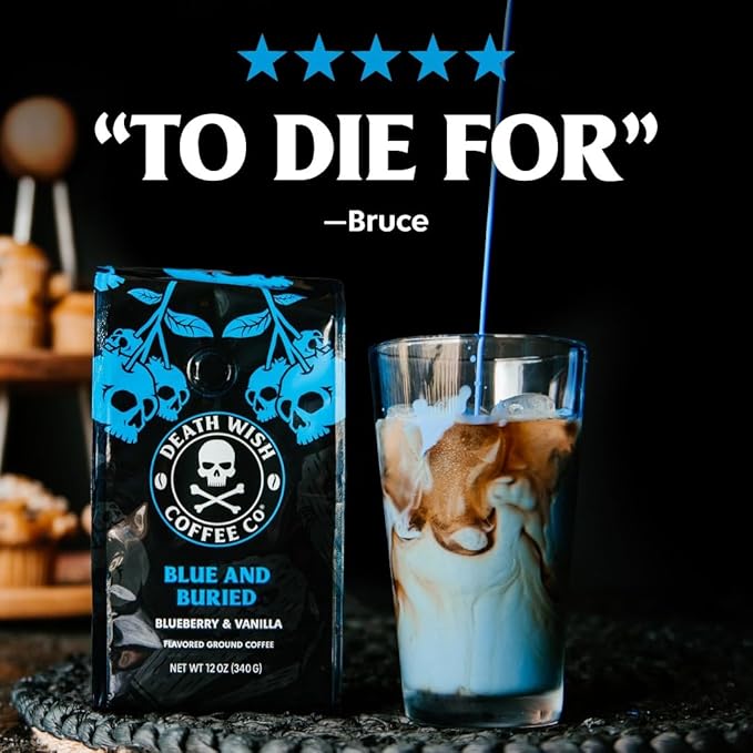 Death Wish Coffee Single Serve Coffee Pods - Fair Trade - Blueberry Vanilla Flavored (Pack of 2)