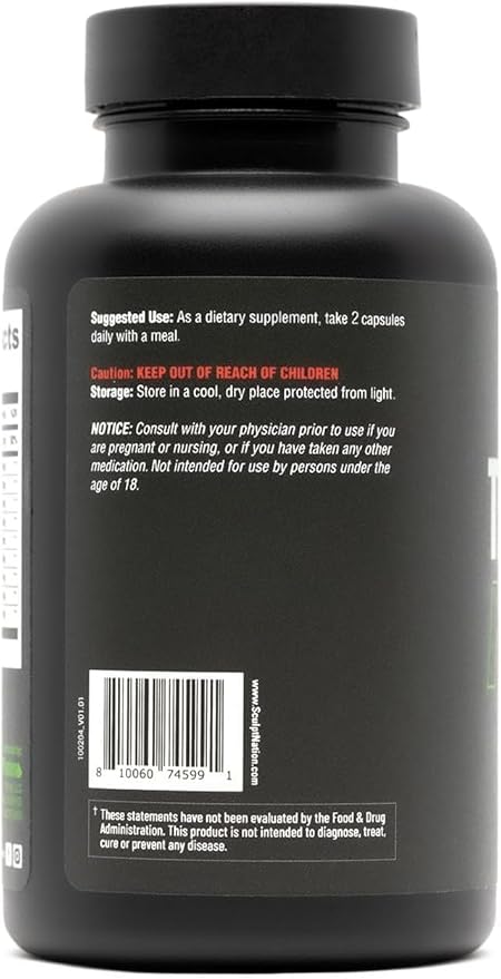 Sculpt Nation - Tribulus Terrestris Supplement with Ashwagandha Tribulus Extract and American Ginseng Root - 60 Gluten Free Capsules - 2 Pack