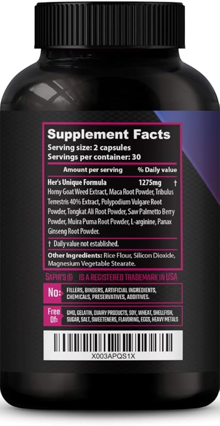 Female Libido Booster for Women - Increase Passion Desire &amp Excitement - Relieve Stress Reduce Dryness &amp Heighten Sensitivity Her's Hornygoatweed Energy Supplement for Women in the Mood Enh