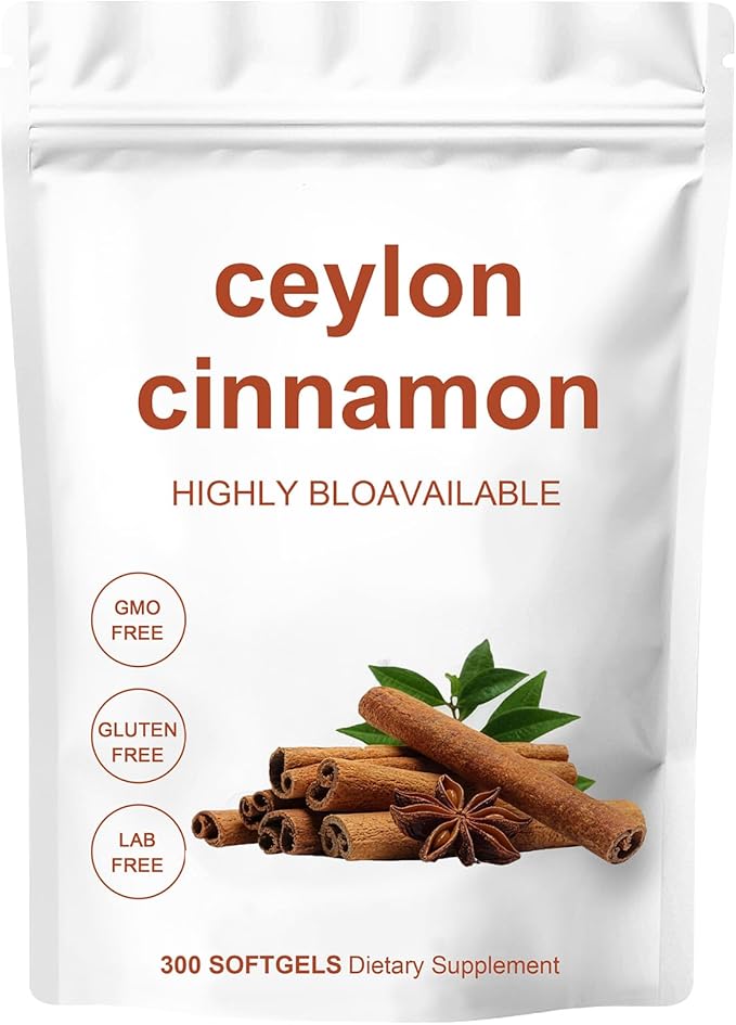 Ceylon Cinnamon Capsule-Highly Bioavailable Herbal Supplement Made with True Ceylon Cinnamon – Non-GMO Gluten Free – Gentle Daily Support-300 Capsule