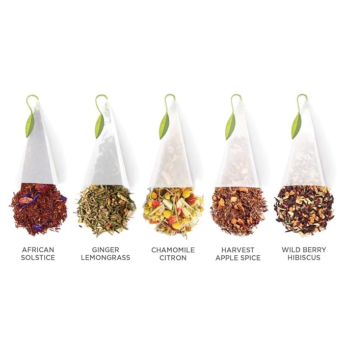 Tea Forte Premium Presentation Box Gift Set Sampler 20 Count Assorted Blends Individually Wrapped Handcrafted Pyramid Infuser Bags Herbal Tea